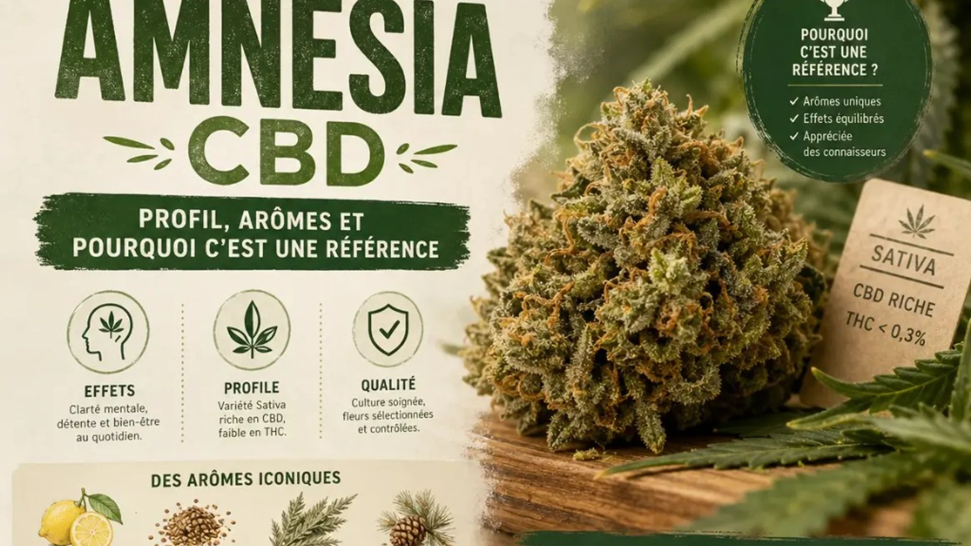 Amnesia CBD : profil, arômes et pourquoi c'est une référence